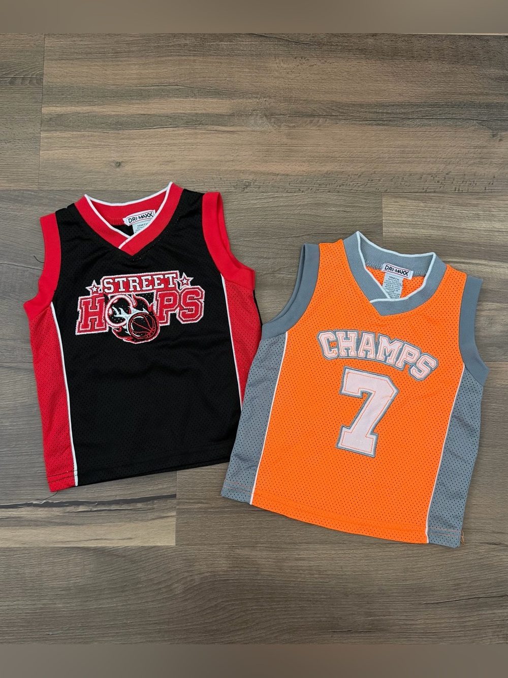Vintage 90s Y2K Dri-Maxx Mesh Basketball Jersey Bundle - Orange - Black/Red 18m